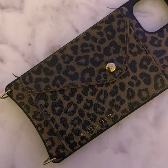 Bandolier Gia Side Slot Crossbody Dark Leopard/Gold iPhone 11 Pro Max Case Cases